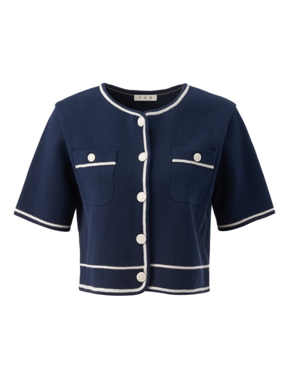 Neat & Tidy Cardigan in Navy and White